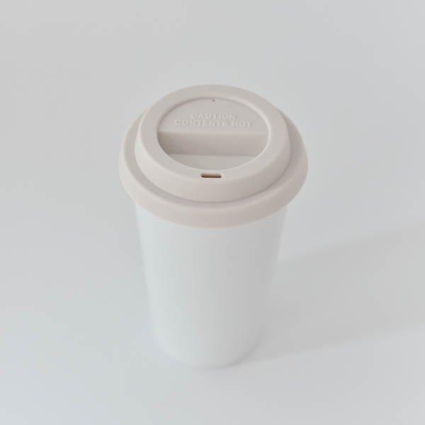 タンブラー L ホワイト ポーセラーツ 白磁 タンブラー 二層 マグ 陶器 サーモタンブラー(L