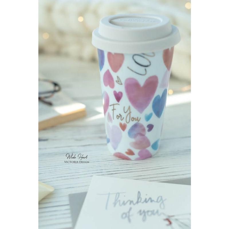 ポーセラーツ 白磁 タンブラー 二層 マグ 陶器 サーモタンブラー(L