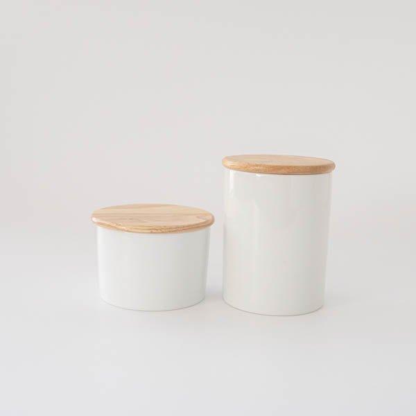ポーセラーツ 白磁 食器 キッチン 保存容器 キャニスター(木蓋 ポーセラーツ 白磁 食器 キッチン 保存容器 キャニスター(木蓋