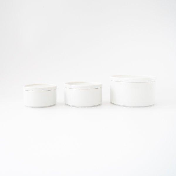 ポーセラーツ 白磁 キッチン 重ねボウル(TL)/ 保存容器 蓋付き