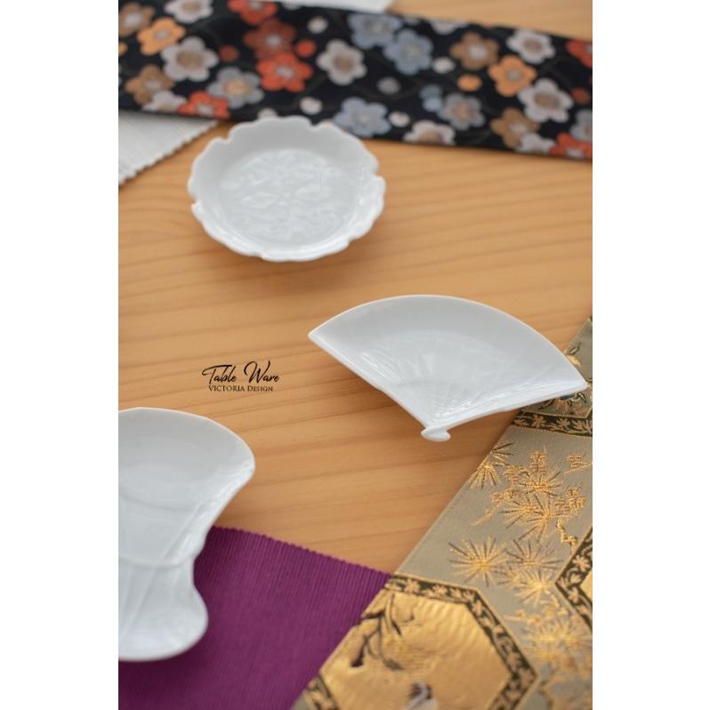 ポーセラーツ 白磁 食器 北欧風 白雪プレート 和小皿シリーズ