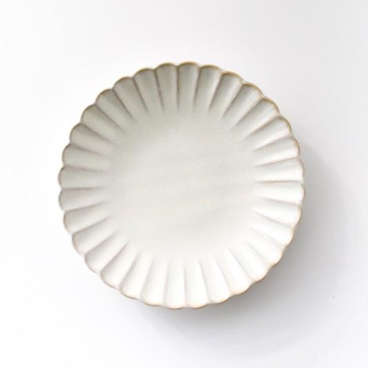 食器 皿 プレート 器 ホワイト ライトブルー おしゃれ 瀬戸焼菊皿 M