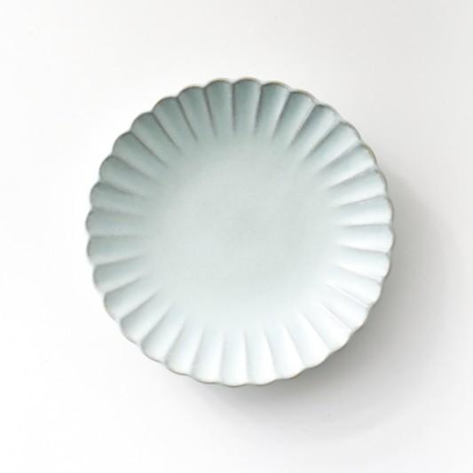 食器 皿 プレート 器 ホワイト ライトブルー おしゃれ 瀬戸焼菊皿 M