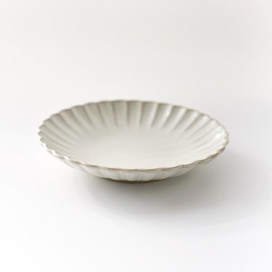 食器 皿 プレート 器 ホワイト ライトブルー おしゃれ 瀬戸焼菊皿 M