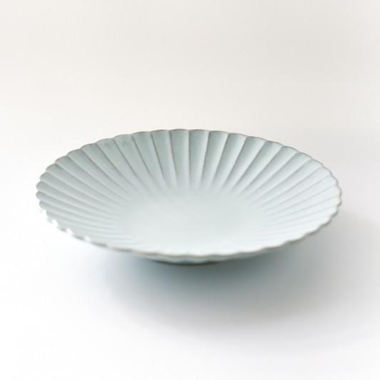 食器 皿 プレート 器 花型プレート ホワイト ライトブルー おしゃれ