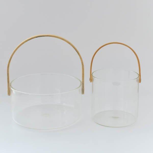 アイスペール 氷入れ かわいい おしゃれ ガラスバスケット(S) ブラウン