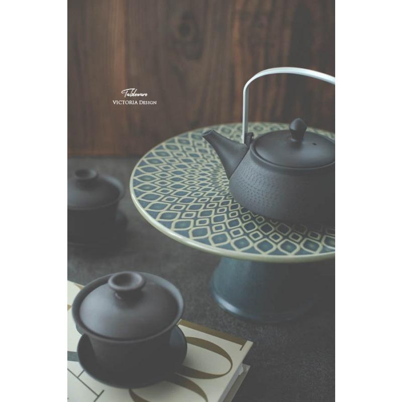 ケーキスタンド 陶器 コンポート / タルヴィーケーキスタンド(グリーン