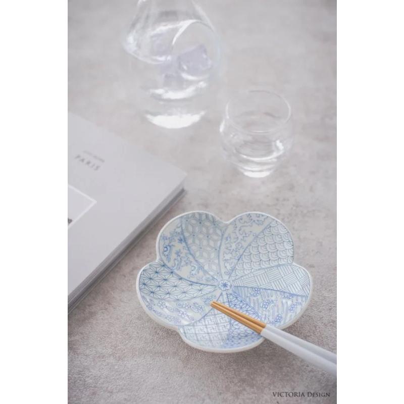 和食器 小皿 有田焼 /錦銀彩梅型プレート(レッド)(ブルー)12cm 和食器 小皿 有田焼 /錦銀彩梅型プレート(レッド)(ブルー)12cm