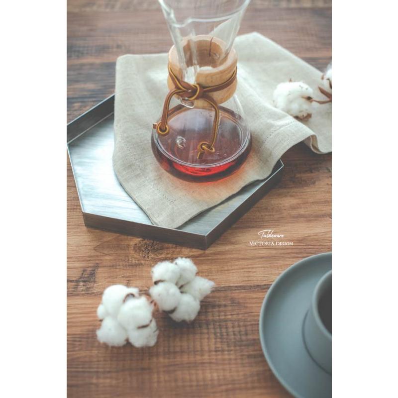 トレー お盆 エレガント アンティーク調 おしゃれ シルバーヘキサゴン