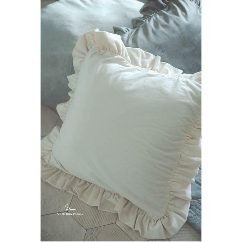 ファブリック インテリア シンプル ベロア 無地 ベルベットフリル