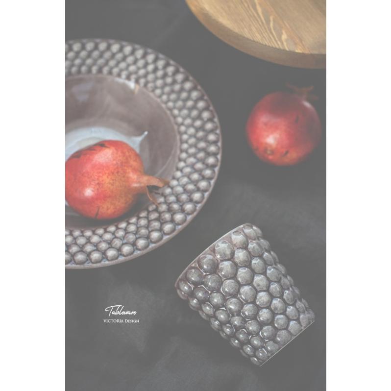 マテュース ベーシックスーププレート25cm グレー、プラム 計4枚