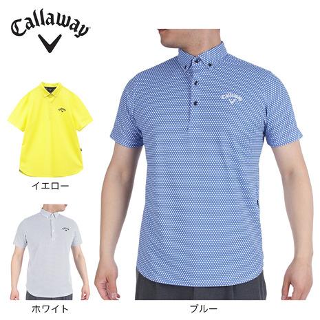 Callaway キャロウェイ 半袖ポロシャツ ライトブルー×グレー 花