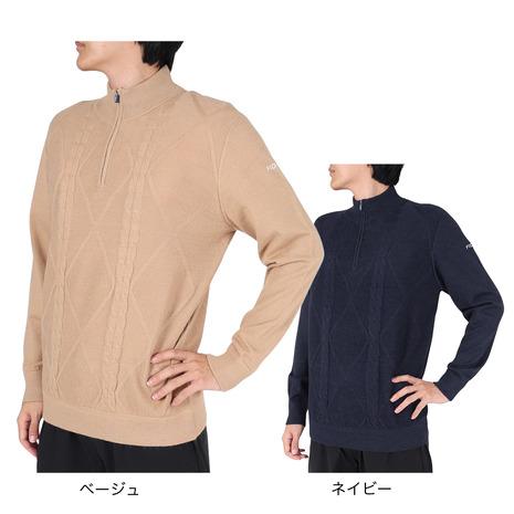 FIDRA（フィドラ） （メンズ）ゴルフウェア 長袖 防風 ハーフジップ