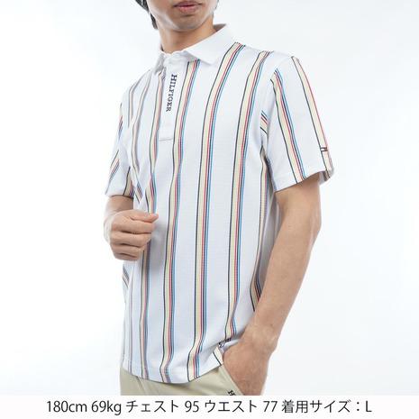 定価12,100円［トミー ヒルフィガー ゴルフ] メンズ ストライプ 半袖 TOMMY HILFIGER GOLF（トミー ヒルフィガー ゴルフ） トミー