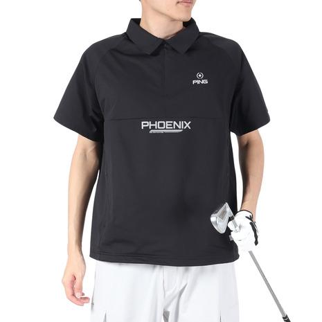 ピン（PING）（メンズ）ゴルフウェア 半袖 布帛撥水ハーフジップシャツ 621-4111301-010｜victoriagolf｜02