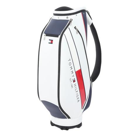 ホワイト 6分割 9型 キャディバッグ フード付き ヒルフィガー トミー トミーヒルフィガーゴルフ（TOMMY GOLF）（メンズ）ゴルフ HILFIGER ゴルフバッグ・キャディバッグ