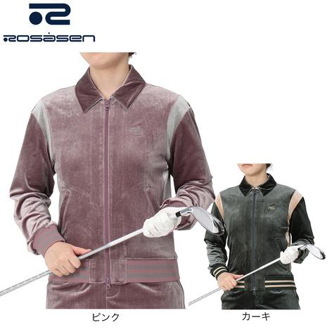 ROSASEN(ROSASEN)ゴルフウェア アウター UVカット A-Line ベロアトラックジャケット 048-52911… Rosasen（ロサーセン） ROSASEN（レディース）ゴルフウェア アウター