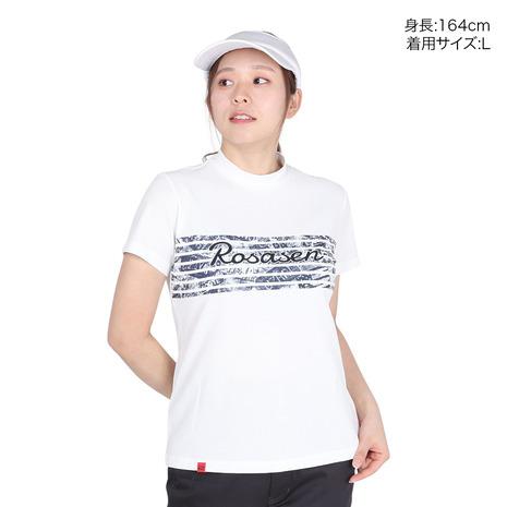 ROSASEN（ROSASEN）（レディース）ゴルフウェア 吸水速乾 ストレッチカノコインレー 半袖 モックネック 045-22741-005-24AWの画像