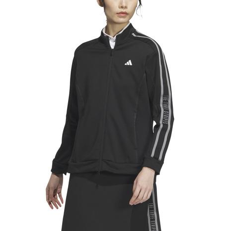 新品　アディダス　ゴルフ　防風　ニット　ジャケット／スカート　上下　L 黒黒 adidas（アディダス） （レディース）ゴルフウェア アウター 防風 保温