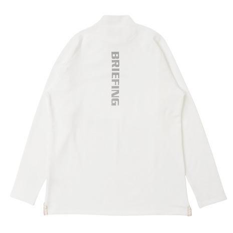 BRIEFING ブリーフィング ホワイト 長袖 モックネックシャツ メンズL BRIEFING GOLF ブリーフィング ゴルフ メンズ トップス モック