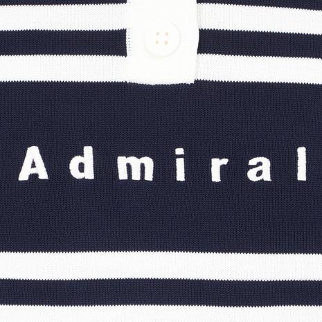 アドミラル ゴルフ（Admiral GOLF）（レディース）ゴルフウェア ボーダーニット ハーフスリーブ ポロシャツ ADLA451-WHTの画像
