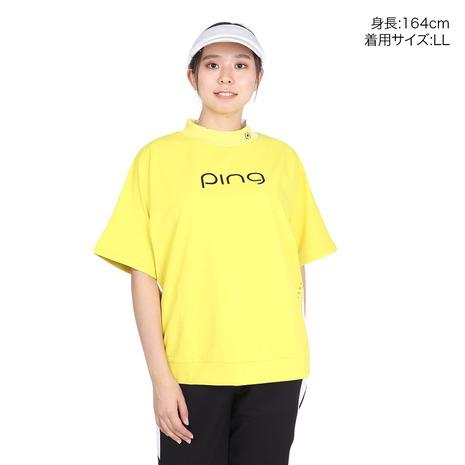 SY32 ゴルフ モックネック ストレッチ 冷感 イエロー ハイネック PING（ピン） （レディース）ゴルフウェア 保温 モックネック