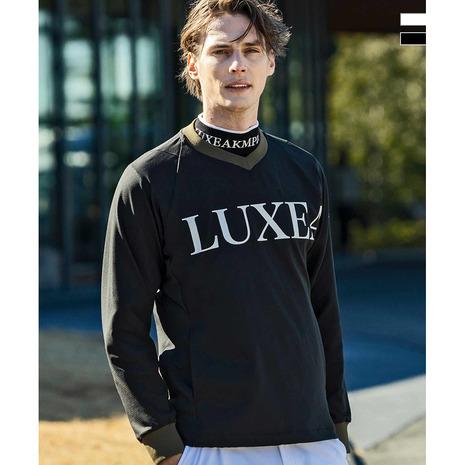 リュクスエイケイエムプラス（LUXEAKMPLUS）（メンズ）ゴルフウェア VENTILATED VネックロングスリーブTシャツ LAO-24056black_2