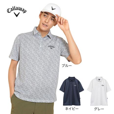 未使用 キャロウェイ ゴルフ ポロシャツ ライトグレー 総柄 Mサイズ Callaway（キャロウェイ） キャロウェイ（CALLAWAY）（メンズ）ゴルフ