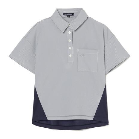 ROSASEN(ROSASEN)ゴルフウェア 吸水速乾 サッカーストライプ半袖シャツ 045-23344-25SS-098(L… Rosasen（ロサーセン） ROSASEN（ROSASEN）（レディース）ゴルフウェア