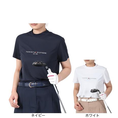 トミーヒルフィガーゴルフ TOMMY HILFIGER GOLF レディース ゴルフウェア ベア天 長袖 モックネックシャツ THLA563-WHT ゴルフ用品はヴィクトリアゴルフ