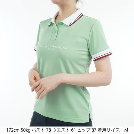 トミー ヒルフィガー ゴルフ（TOMMY HILFIGER GOLF）（レディース）ゴルフウェア 吸水速乾 フロントロゴ ホワイトカラー 半袖 ポロシャツ THLA531の画像