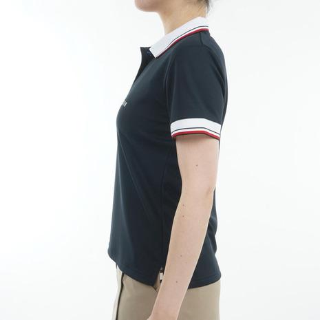 トミー ヒルフィガー ゴルフ（TOMMY HILFIGER GOLF）（レディース）ゴルフウェア 吸水速乾 フロントロゴ ホワイトカラー 半袖 ポロシャツ THLA531の画像