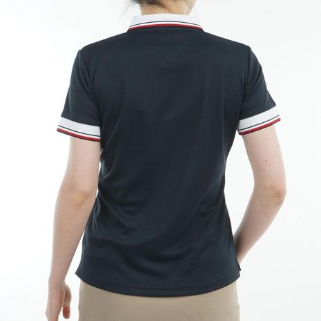 トミー ヒルフィガー ゴルフ（TOMMY HILFIGER GOLF）（レディース）ゴルフウェア 吸水速乾 フロントロゴ ホワイトカラー 半袖 ポロシャツ THLA531の画像
