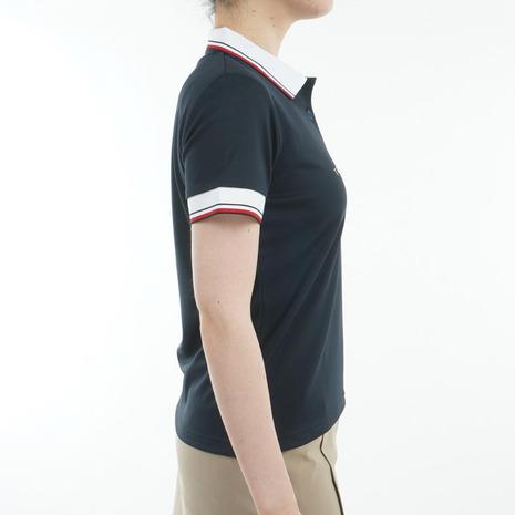 トミー ヒルフィガー ゴルフ（TOMMY HILFIGER GOLF）（レディース）ゴルフウェア 吸水速乾 フロントロゴ ホワイトカラー 半袖 ポロシャツ THLA531の画像