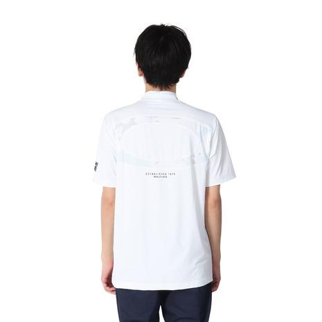 オークリー ゴルフ 半袖 モックネック ウェア ホワイト Mサイズ 中古 メンズ オークリー OAKLEY 半袖シャツ L 白 ホワイト
