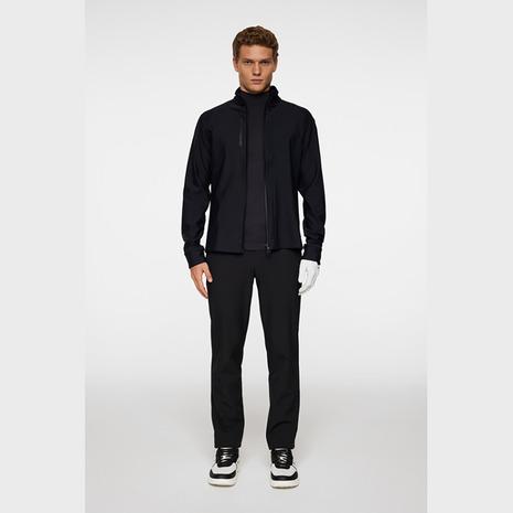 J.LINDEBERG メンズゴルフウェア フルジップパーカーブラック×ホワイト J.LINDEBERG メンズゴルフウェア フルジップパーカーブラック×ホワイト
