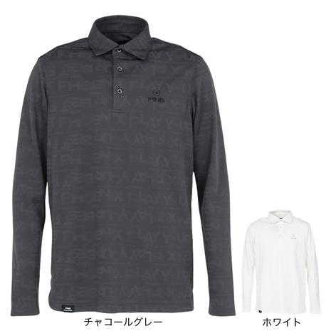 ピン(PING)ゴルフウェア ロゴジャカード 長袖ポロシャツ 621-5261900-080(Men’s) PING（ピン） （メンズ）ゴルフウェア ロゴジャカード 長袖 ポロシャツ