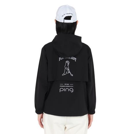 PING レディースゴルフウェア L ゆったり セット売り 黒 モノトーンコーデ PING（ピン） （レディース）ゴルフウェア アウター ナイロンリップ