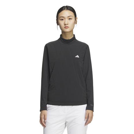 アディダス　黒　レディースMサイズ　長袖ポロシャツ　ストレッチ　新品　ゴルフ アディダス 黒 レディースMサイズ 長袖ポロシャツ ストレッチ 新品 ゴルフ