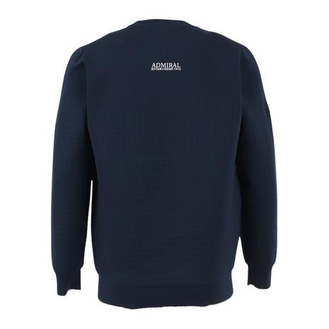 アドミラル ゴルフ（Admiral GOLF）（メンズ）ゴルフウェア リップジャガード クルーネックセーター ADMA553-NVYの画像