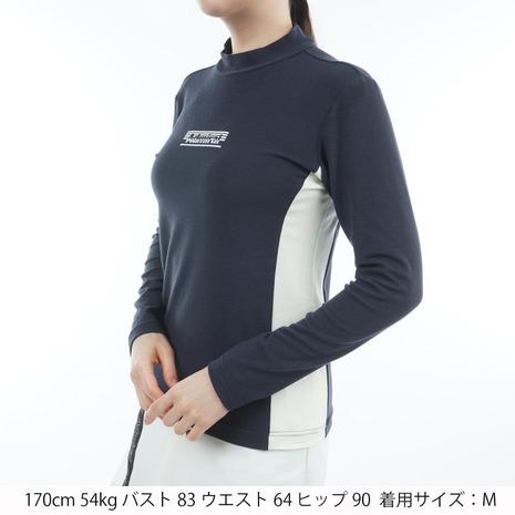 アドミラルゴルフ（Admiral GOLF）（レディース）ゴルフウェア 吸湿発熱 スエード起毛 モックネックシャツ ADLA578の画像