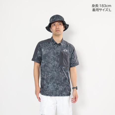 PGG グレー 迷彩柄 ゴルフシャツ　サイズ5 OAKLEY（オークリー） （メンズ）ゴルフウェア 吸汗速乾 STALWART GORP