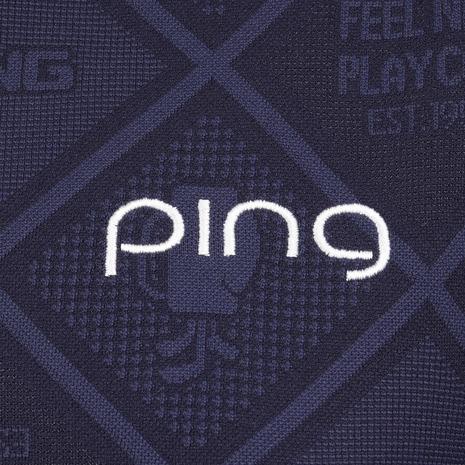 ピン（PING）（レディース）ゴルフウェア Mr.PINGジャカード リラックス 半袖ポロシャツ 622-6160500-120の画像