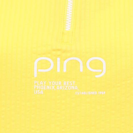 ピン（PING）（レディース）モックネック ゴルフ PEサッカー 半袖ハーフジップシャツ 622-6167500-060の画像