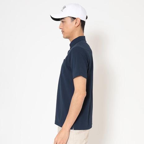 Callaway メンズシャツ 半袖 ネイビー　Lサイズ Callaway（キャロウェイ） ゴルフウェア 半袖シャツ 春 夏 フラワー