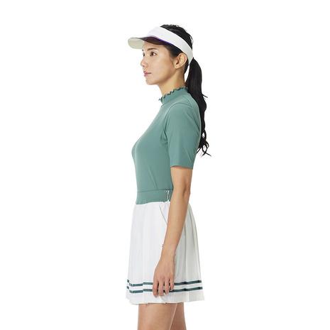 テーラーメイド（TAYLORMADE）（レディース）ゴルフウェア 接触冷感 吸汗速乾 半袖 フリル モックネックシャツ TL802の画像