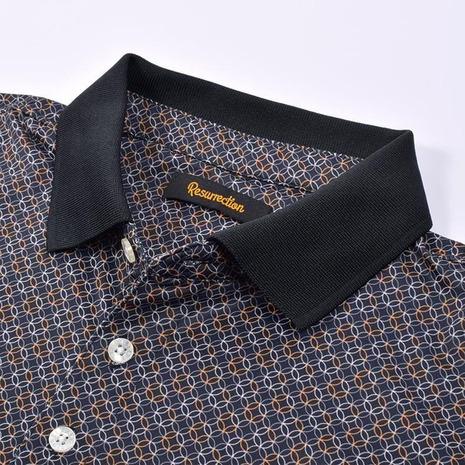 【美品】レザレクション ゴルフメンズ 半袖ポロシャツ XL 総柄 Resurrection レザレクション（Resurrection）（メンズ）ゴルフウェア