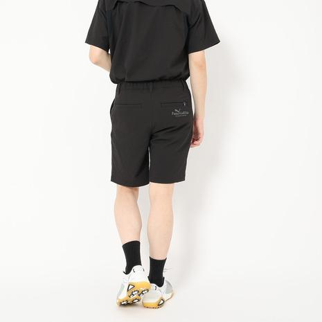 【新品】PUMA ゴルフ 上下セット モックネック ハーフパンツ 黒 XL LL PUMA（プーマ） （メンズ）ゴルフウェア リラックスフィット ウーブン