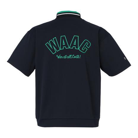 ワック（WAAC）（メンズ）ゴルフ 半袖Tシャツ バックロゴピケモック