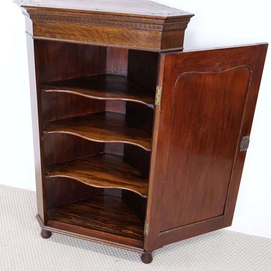 コーナーキャビネット 英国 アンティーク オーク材 1930年代 イギリス